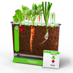 Discovery Edible Veggie Garden Watch-It-Grow Kit garden container and drainage tray