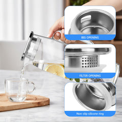 dishwasher safe glass pitcher 50oz