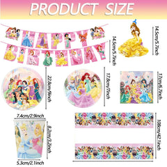 Disne Princess birthday napkins and cups included in set