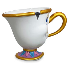 Sculpted ceramic mug with raised design inspired by Beauty and the Beast
