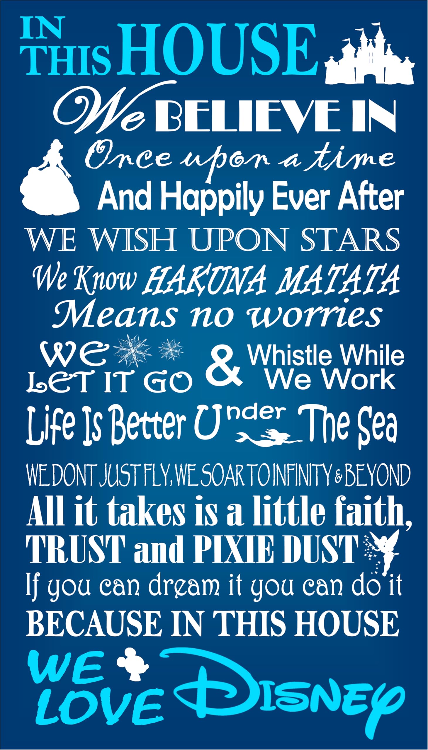 Disney House Rules Family Canvas wall decor