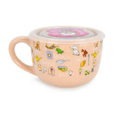 Disney Princess ceramic soup mug with vented lid and 24 oz capacity