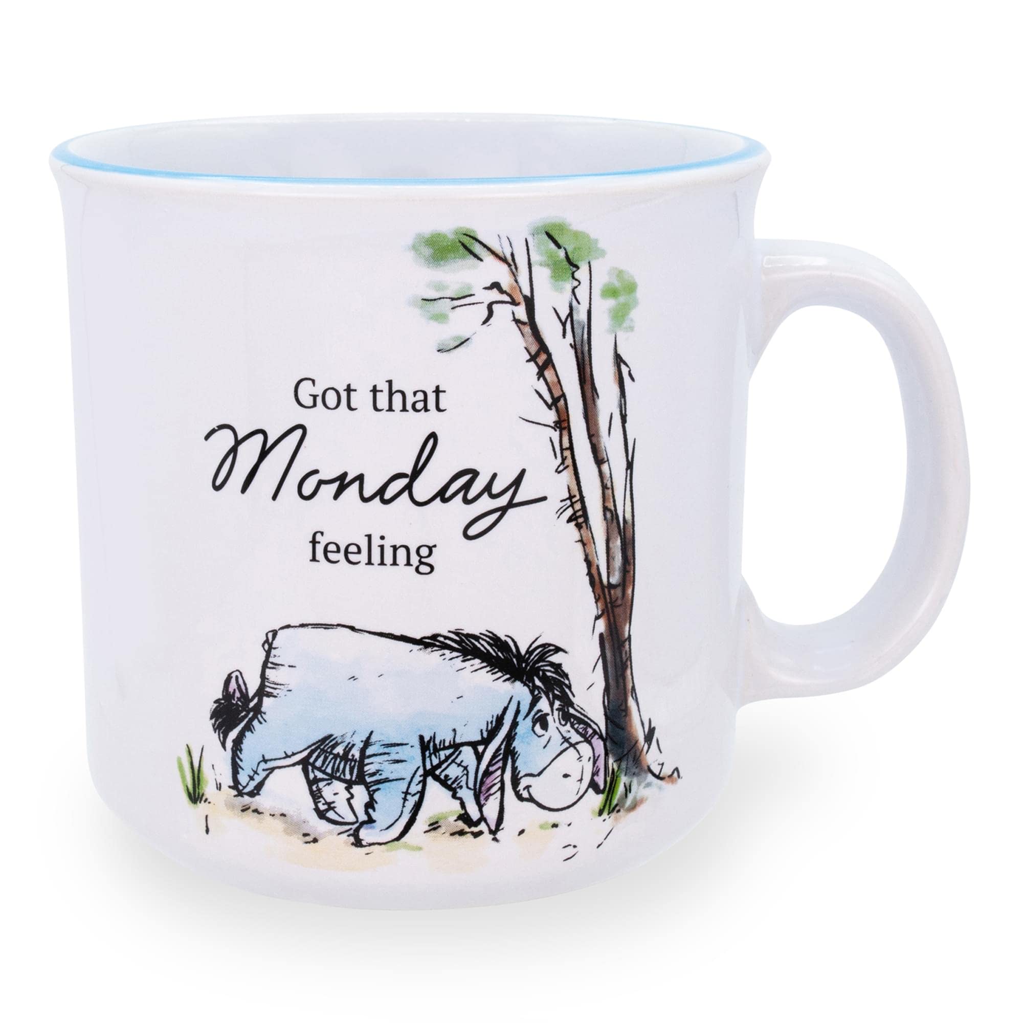 Disney Winnie the Pooh Eeyore Monday Feeling Ceramic Camper Mug front view