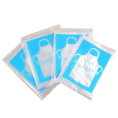 25 piece set of clear disposable aprons for adults