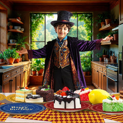 paper cups with blue checkered design for cartoon party