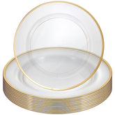 DIVINA VITAE clear charger plate 25pack 12 inch diameter with gold trim