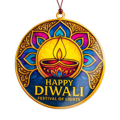 Diwali Ornament Mandala Diya Gift product side view