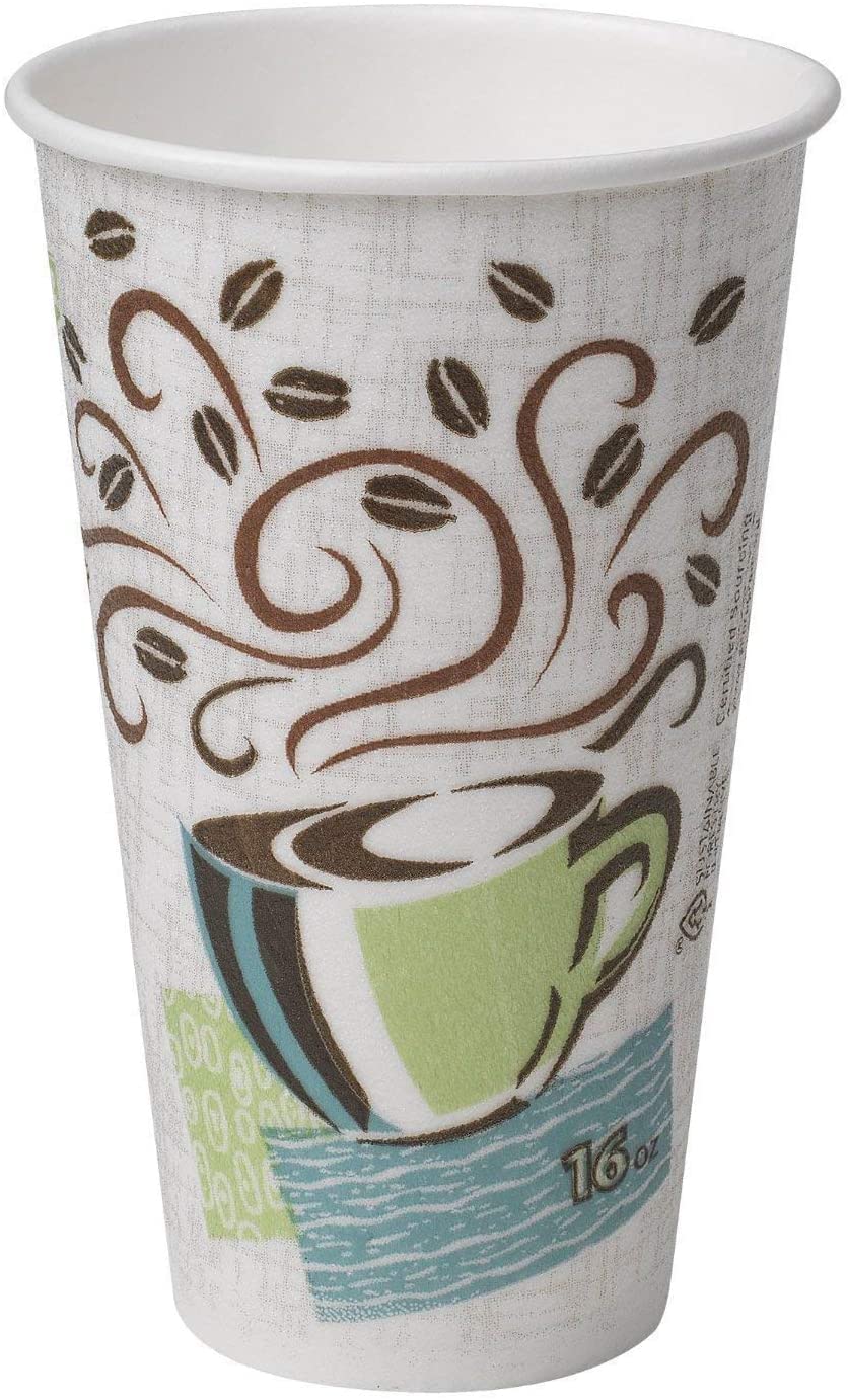 Dixie Perfectouch insulated paper hot cup Coffee Haze Design 16oz 75 count
