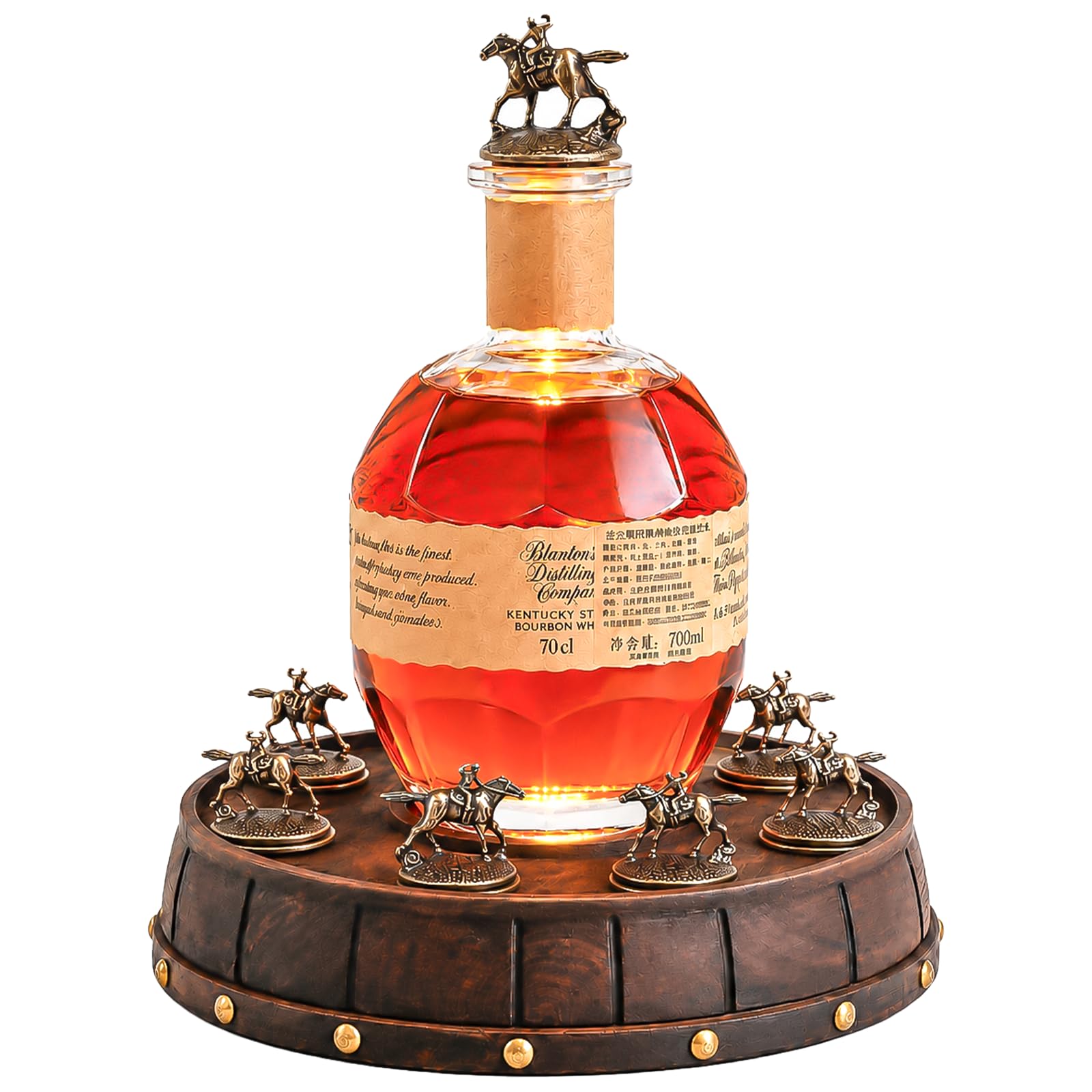 DiyNew round bourbon stopper display with built in light