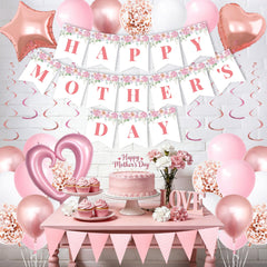 Pink foil balloons included in DMIGHT Mothers Day Decorations