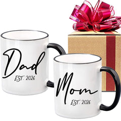 Dnuiyses EST 2026 New Dad Mom Mugs ceramic mug product image