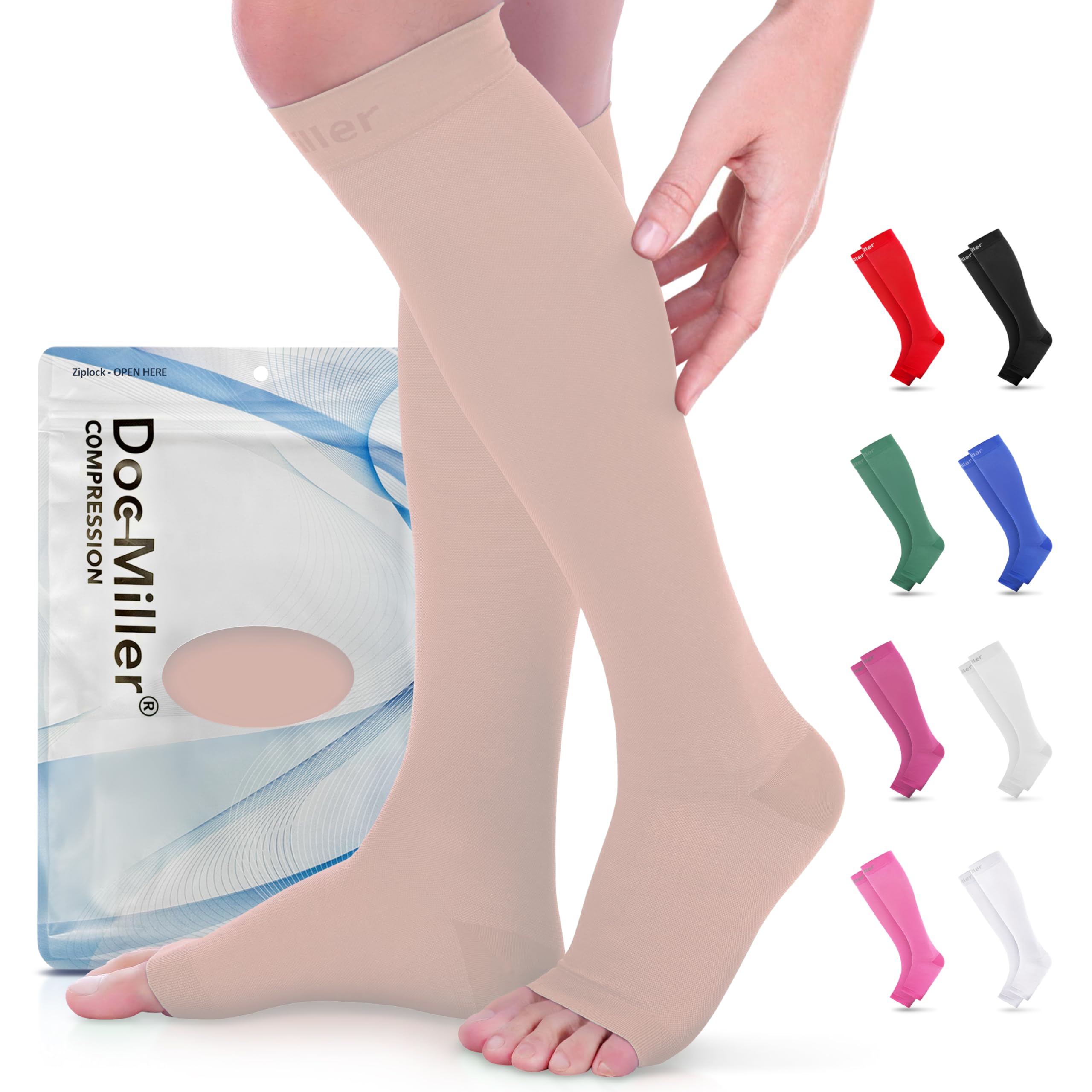 Doc Miller open toe compression socks product image