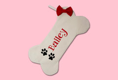 Dog owner Christmas stocking with removable red bow