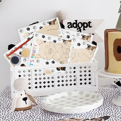 Pre-cut wooden dog shapes and themed background cards
