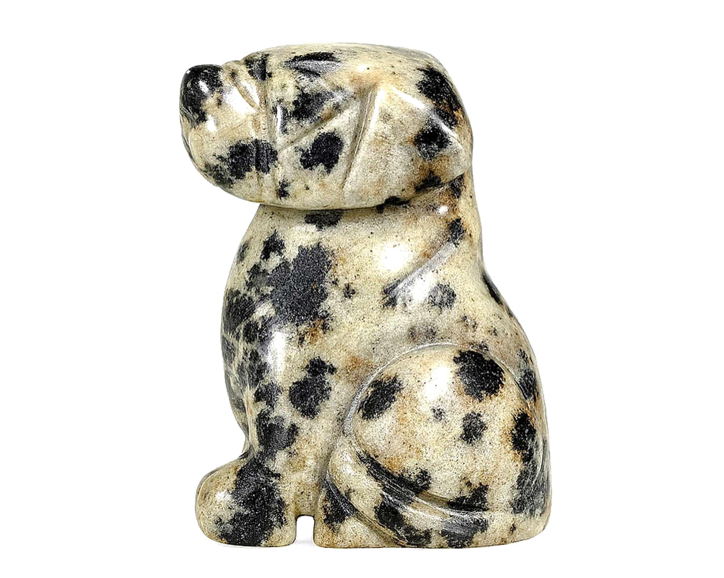 Dog Totem Dalmatian Jasper pup figurine miniature sculpture