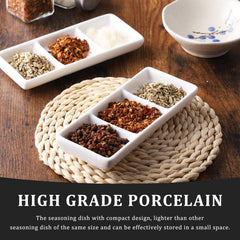 Three-compartment ceramic serving platters for fruits cheese and desserts