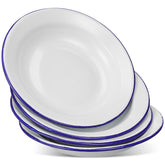 DOITOOL enamel plates 4 pack with blue rim