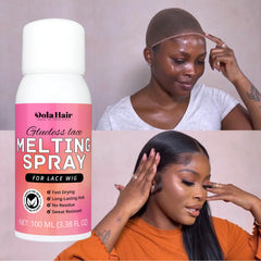 Lace edge melt spray for glueless wig installs