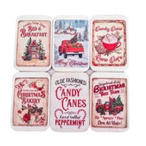 Dollhouse miniature wood Christmas signs set of 6 display
