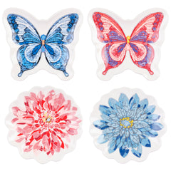Dolly Parton jeweled mosaic dessert plates set of 4 on table