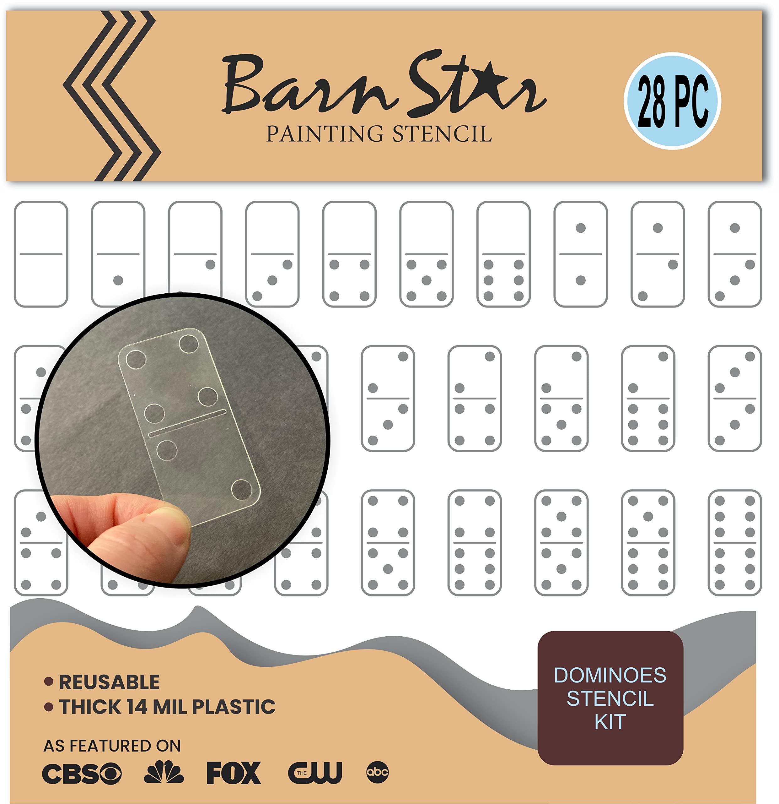 Dominoes stencil kit components
