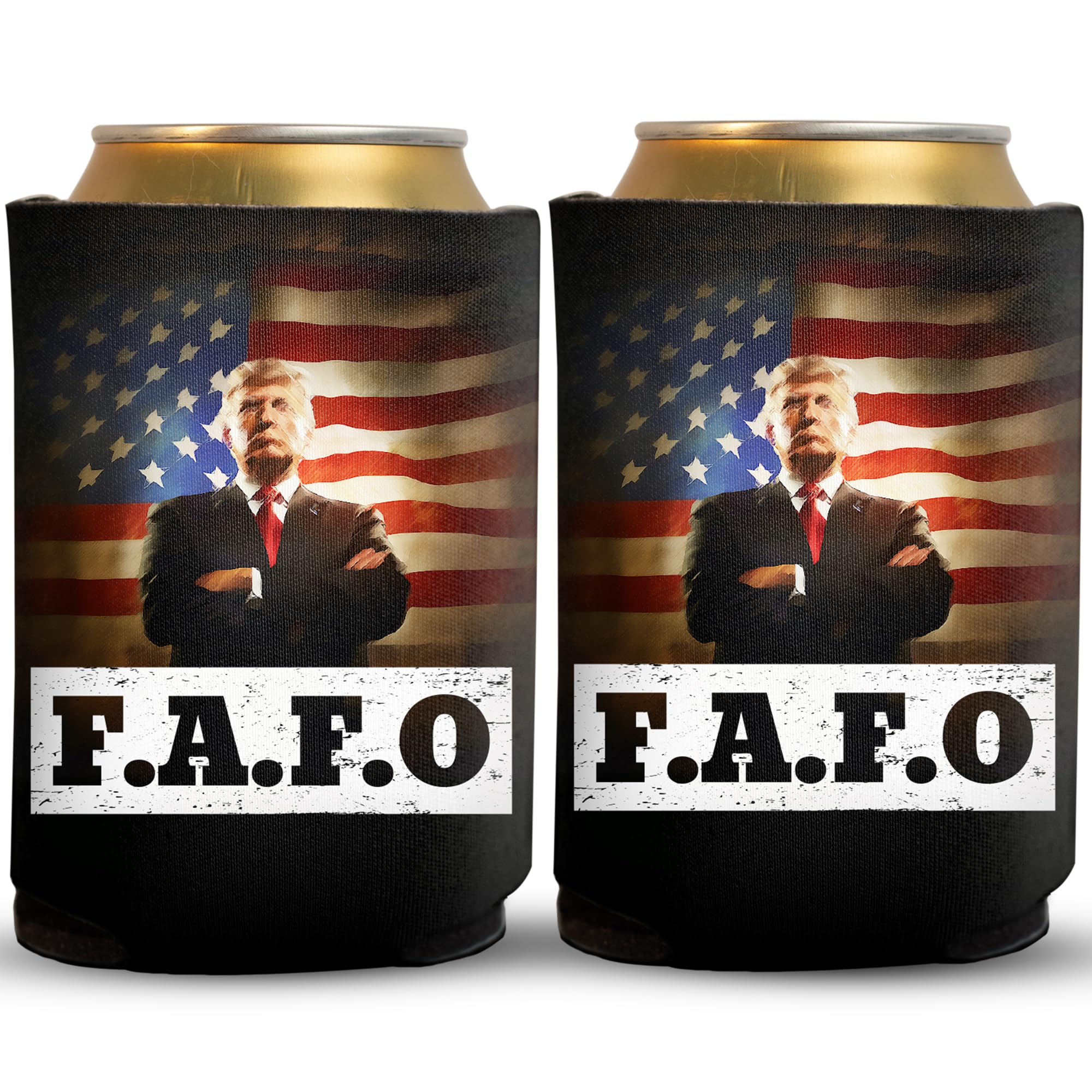 Two pack of I Donald J Trump Can Coolers for 12oz cans