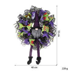 Door mount wreath made of mesh for Halloween