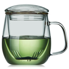 DOPUDO glass tea cup with infuser and lid 520ml