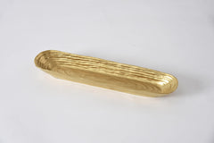Dorato Collection porcelain tray with matte gold finish