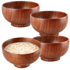 DORMIYA 4 Pcs Wooden Bowls natural jujube wood set of four