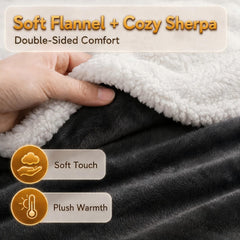 Machine washable heated blanket with safety features