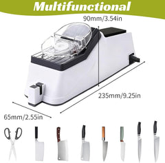 Dual sharpening surfaces on Besyner Sharp Pro for kitchen knives and scissors