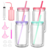 double wall snow globe tumblers set with four colorful cups
