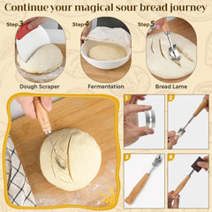 dough whisk and stainless steel scraper from kit