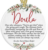 Doula ceramic Christmas ornament 3 inch with UV printing
