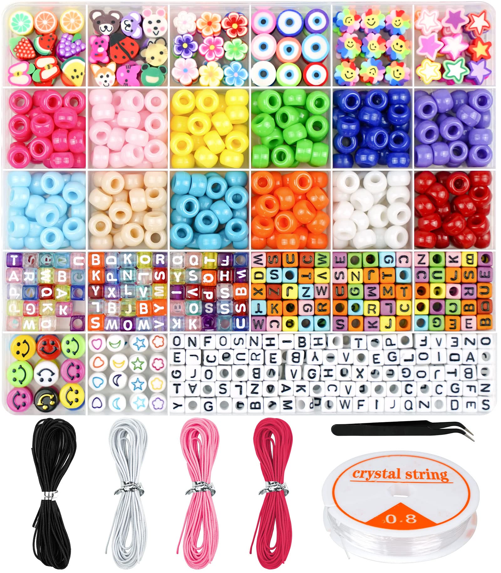 Dowsabel bracelet making kit pony beads in 12 colors
