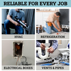 Sealant bonds to common HVAC surfaces like glass and metal