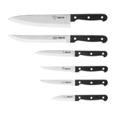 DQELFA 6 Piece Kitchen Knife Set black ergonomic handles