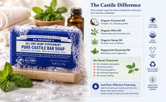Peppermint castille soap 5 oz bar for face and body