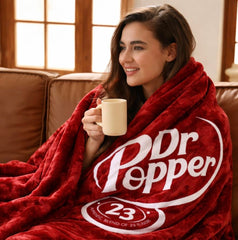 Dr Pepper Blanket logo printed throw