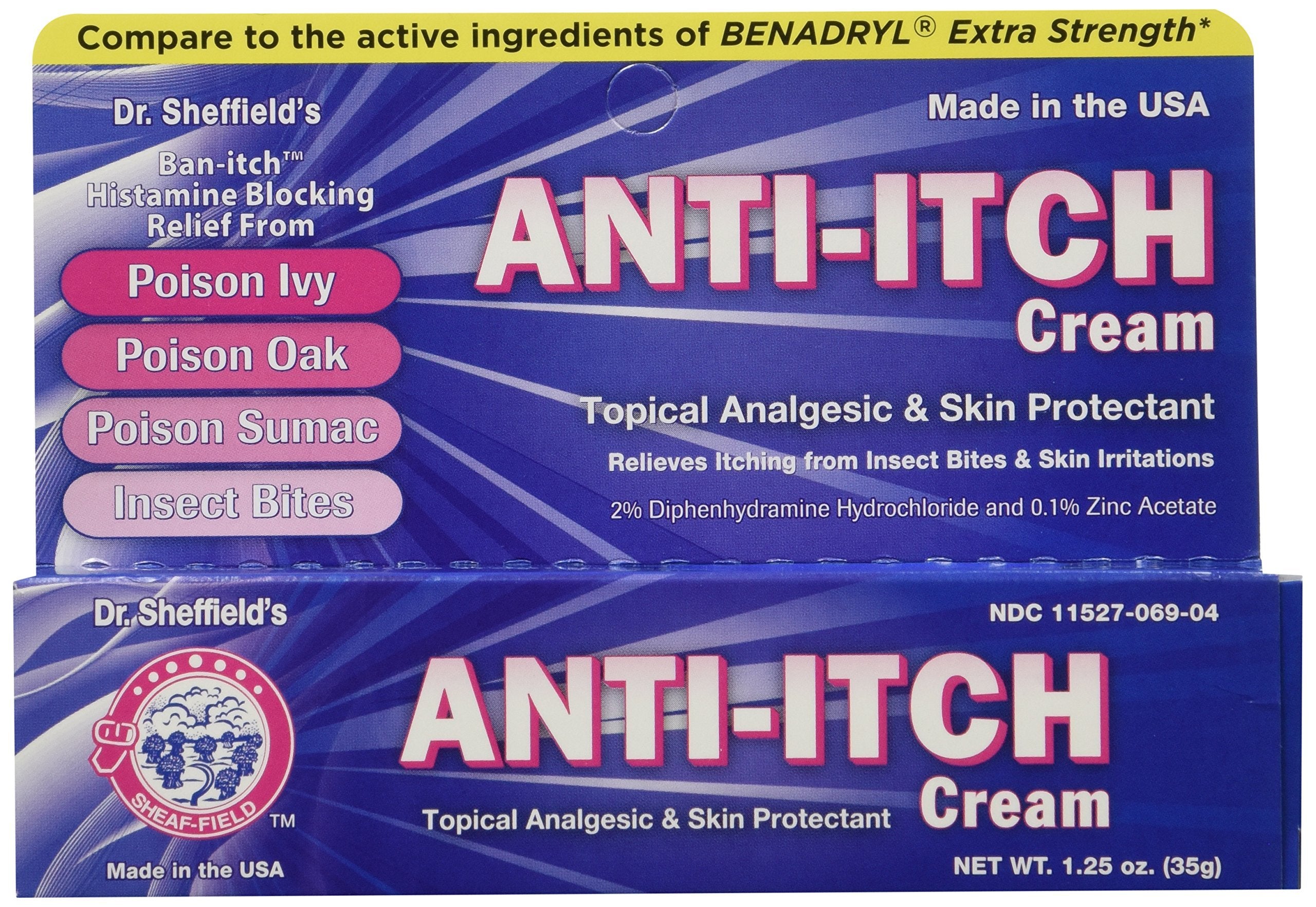 dr sheffield anti itch cream histamine blocker 1.25 oz tube