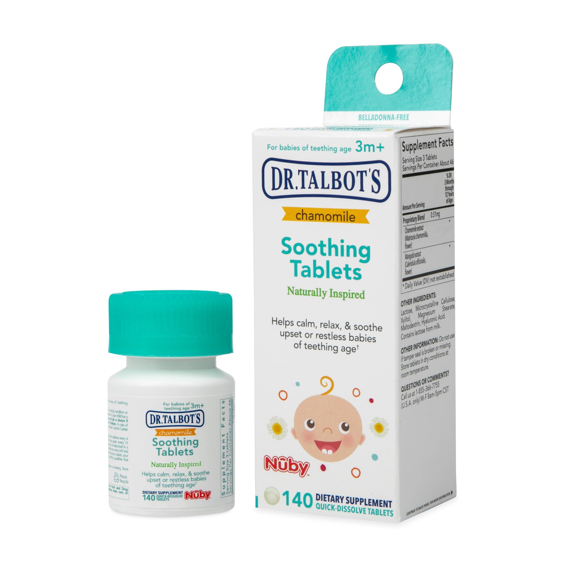 Dr Talbot's Chamomile Soothing Tablets for Babies packaging