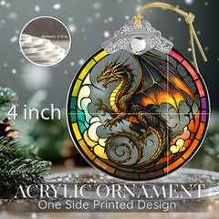 Dragon Christmas ornament for window or tree display