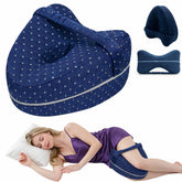 Drawpro Knee Pillow blue for side sleepers memory foam