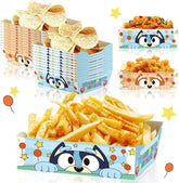 DRCYULP blue cartoon dog disposable paper trays 24pcs set 5.5 x 4.3 x 1.8 in