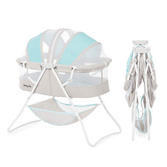 Dream On Me Karley Bassinet blue grey color