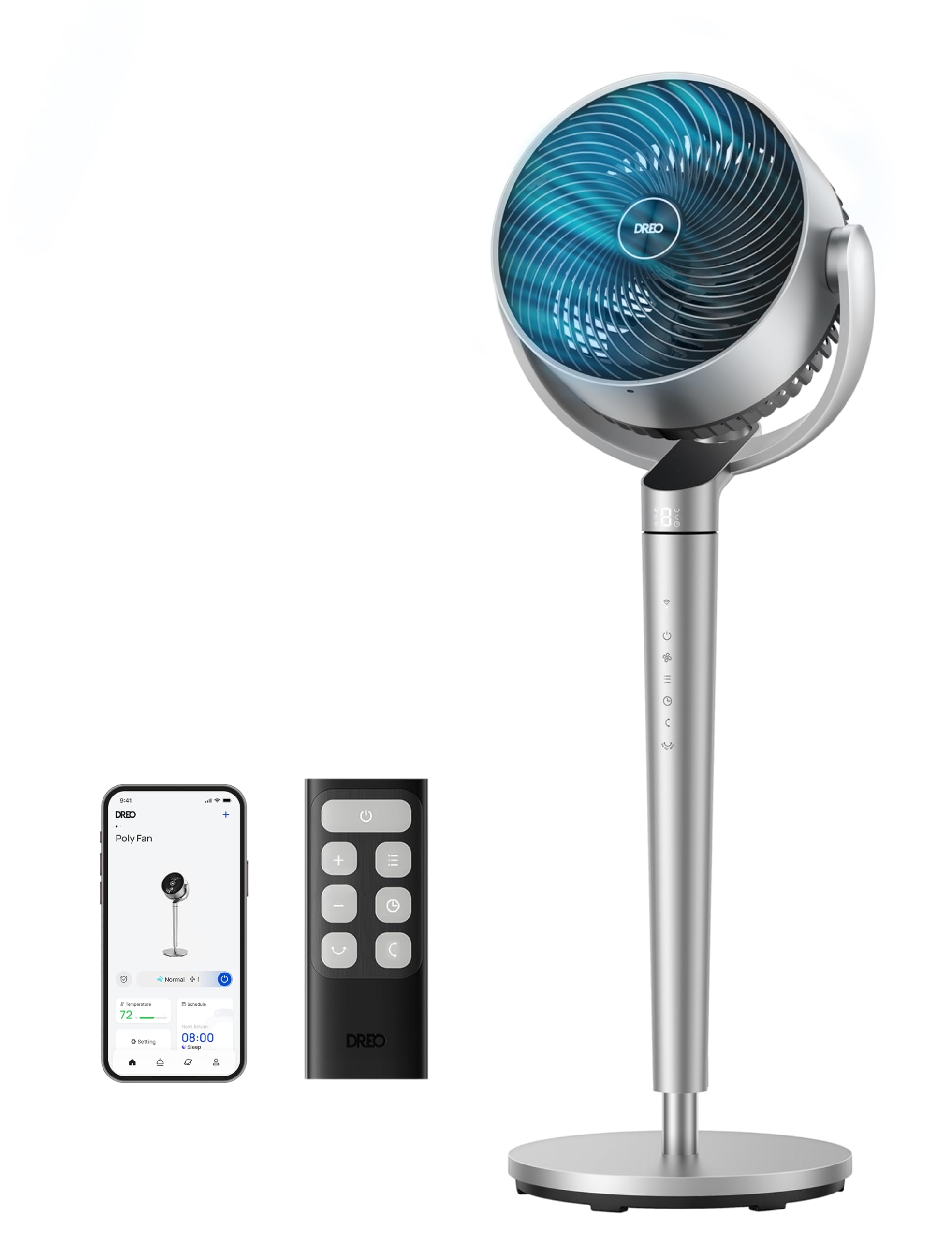 DREO Smart Fan for Bedroom with pedestal design