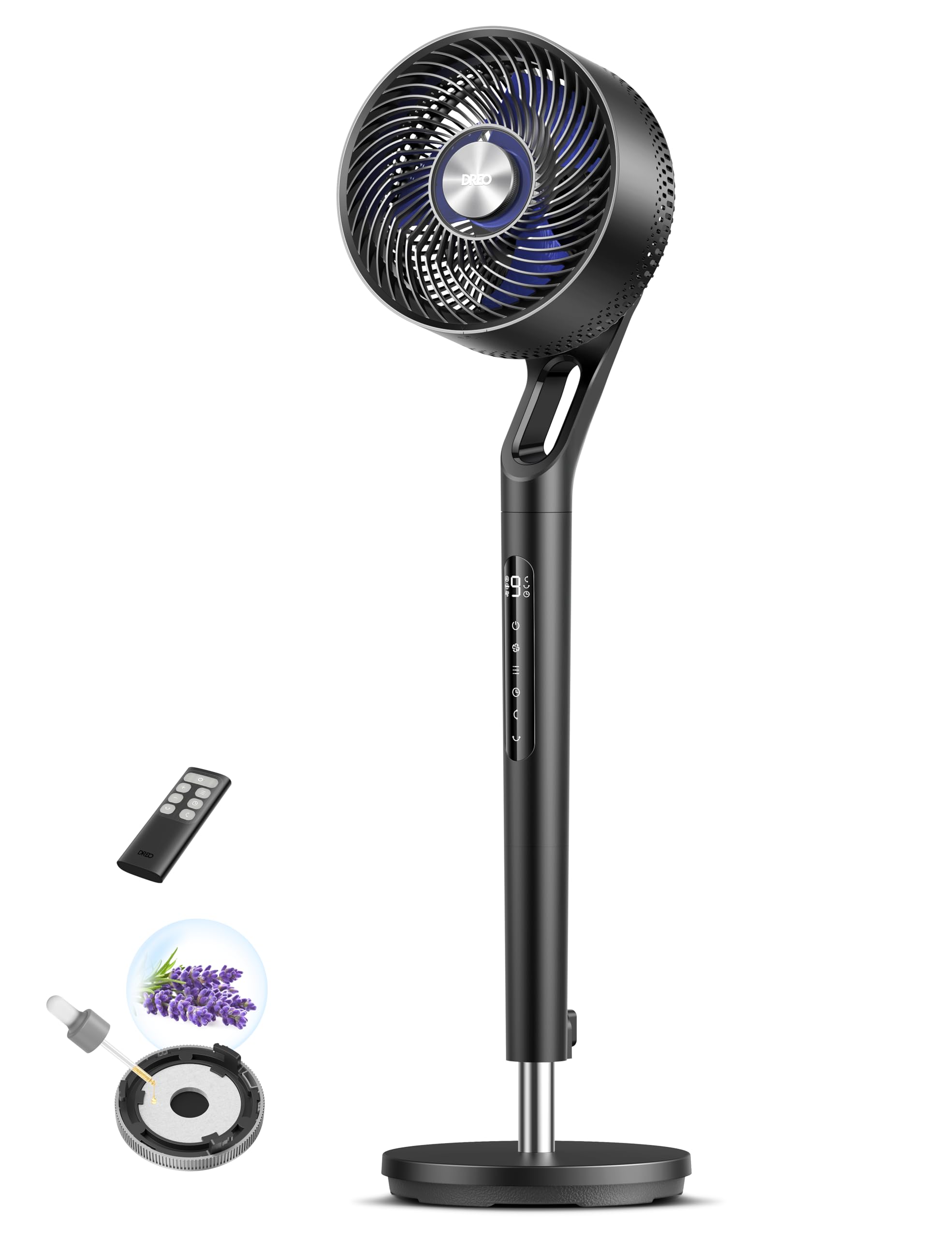 DREO standing fan for bedroom with 96 ft airflow