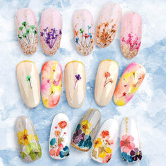 Dried flowers for resin nails included in kit