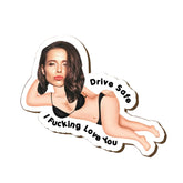 Personalized drive safe I Fcking Love You car visor clip with photo